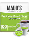 Maud's Donut Shop Coffee Pods 100 ct Light Roast Single Serve Pods – 100% Arabica Coffee Compatible with Keurig K Cups Maker