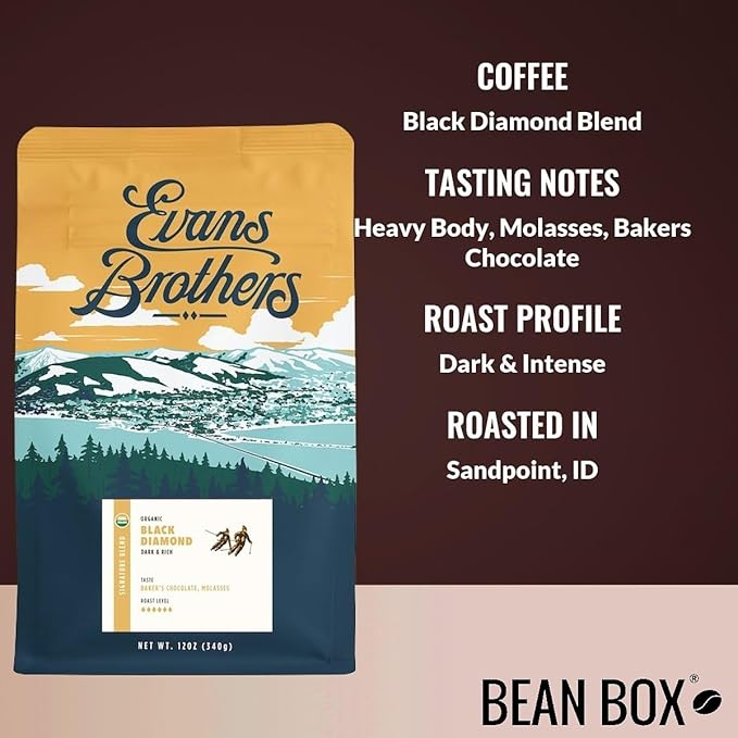 Black Diamond Blend - Roasted by Evans Brothers Coffee - Freshly Ground Coffee - 12 Ounce Bag