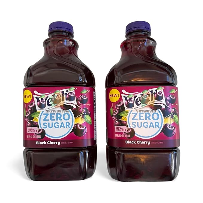 Welch$ Black Cherry Zero Sugar Drink 64 fl oz Bottle - 2 Pack