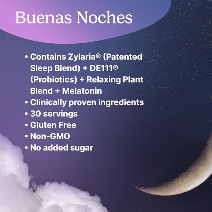 Santo Remedio Buenas Noches Sleep Support with Zylaria® Melatonin &amp DE111® Probiotics – Digestive &amp Nighttime Support Supplement by Dr Juan Rivera – 60 Vegetarian Capsules