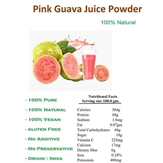 Yeshvi NATURAL Spicy Guava Powder &amp Kokum Jamun Fruit Juice Powder With Tender Coconut Water Powder Combo Pack Instant Drink Mix Powder Easy to Make Beverage 300gm