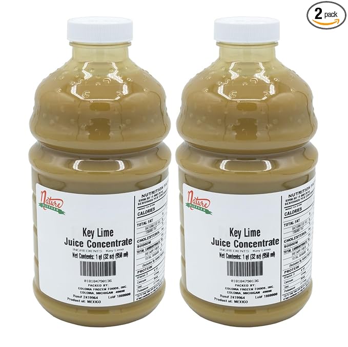 Nature Blessed 100% Key Lime Fruit Juice Concentrate - 2 Quarts (2/32 fl oz bottles) Applications: Home Wine Making Home Brewing Distilling Ale Smoothies Making Jelly