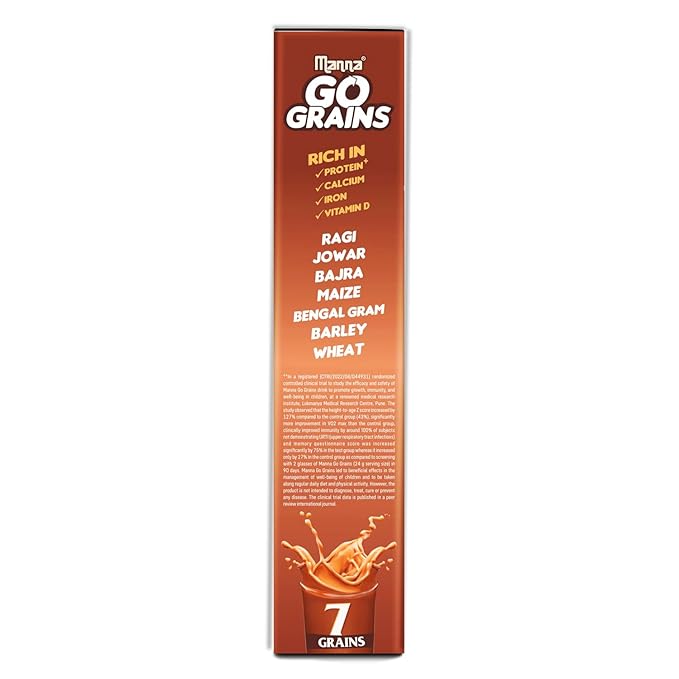 Manna Go Grains - Multigrain Instant Drink Mix - 400g Pack (Chocolate Flavour)