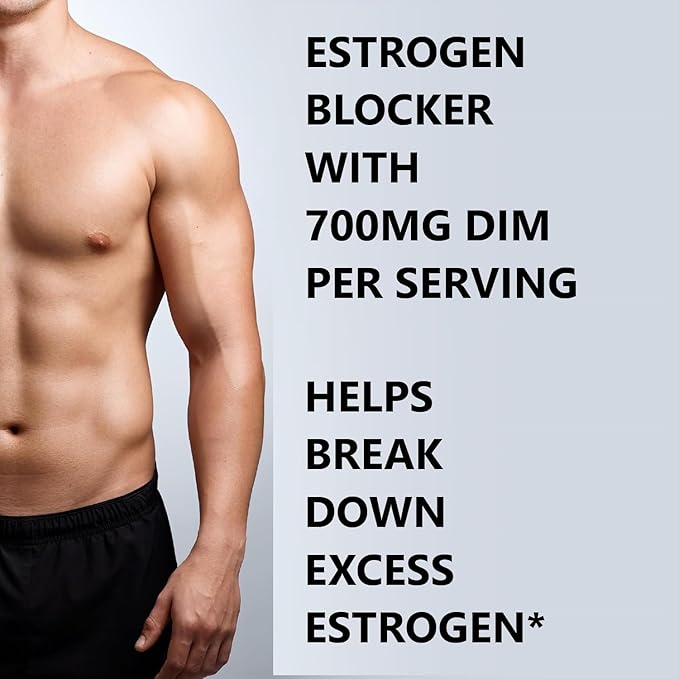 Pride Nutrition E-Block DIM Supplement 700MG Extra Strength Estrogen Blocker | Hormone Balance for Men and Women | M e n o p a u s e Acne Hot Flashes Relief PCT &amp P r o s t a t e Support 60 Ct.