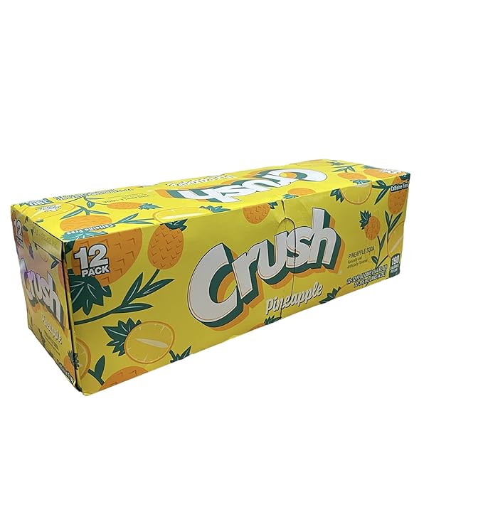 Crush Soda Munchie Box Reserve - Stocked for your Pleasure - Cans or Bottles (Pineapple Pack of (12) 12 Oz Cans)