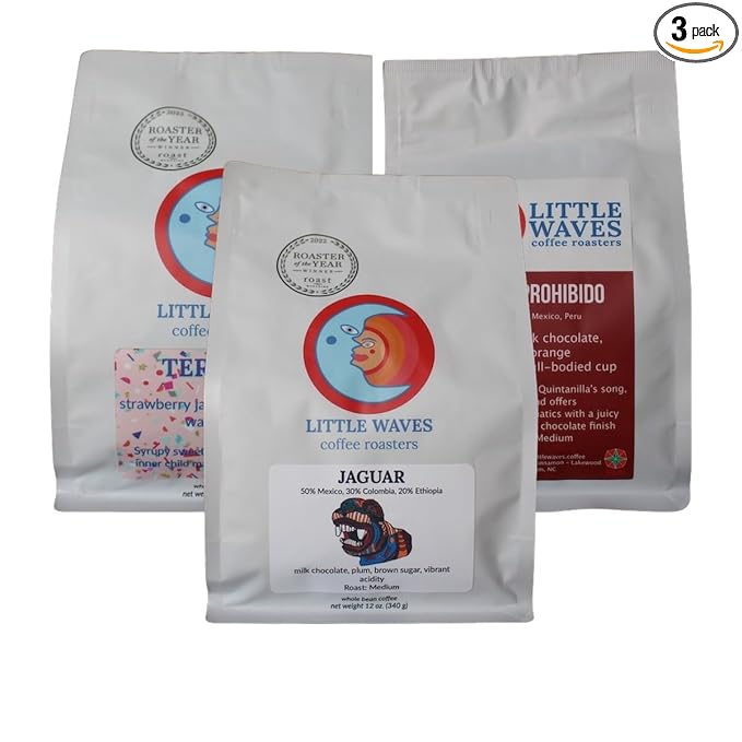 Bean Box Sampler - Roasted by Little Waves 3-Pack Whole Bean Coffee Gourmet Coffee
