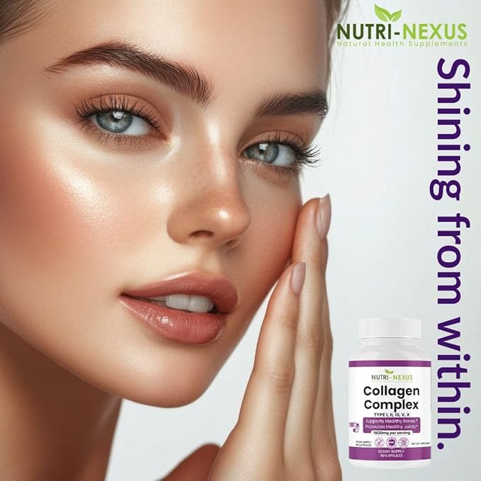 Multi Collagen Peptides Types I II III V &amp X – Hydrolyzed Bovine Collagen Capsules -Supports Skin Hair &amp Nail Wellness – Collagen Supplement for Women &amp Men