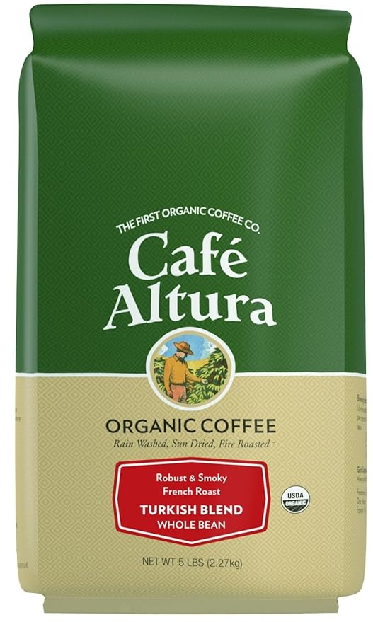 Café Altura Whole Bean Organic Coffee Turkish Blend 5 lb Bag