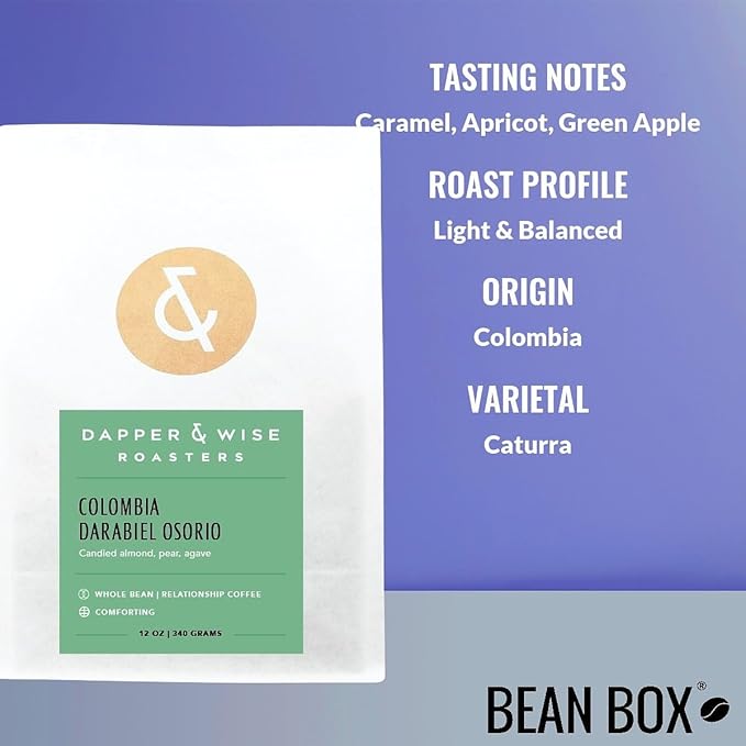 Colombia Darabiel Osorio - Roasted by Dapper &amp Wise - Freshly Ground Coffee - 5 Pound Bag