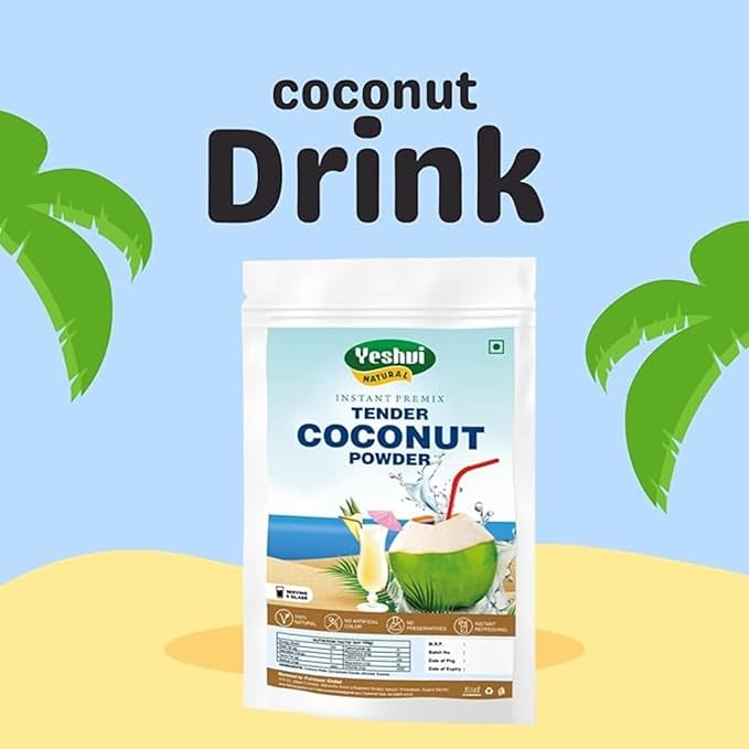 Yeshvi NATURAL Tender Coconut Water Powder &amp Spicy Guava Powder Combo Pack Instant Drink Powder Powder make juice 200gm