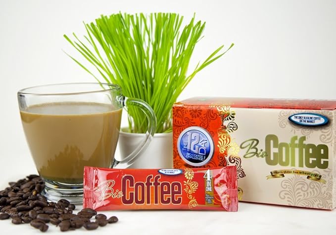 Bio Coffee- First Organic Instant Non-dairy Alkaline Coffee (2 Boxes 32 total sachets)