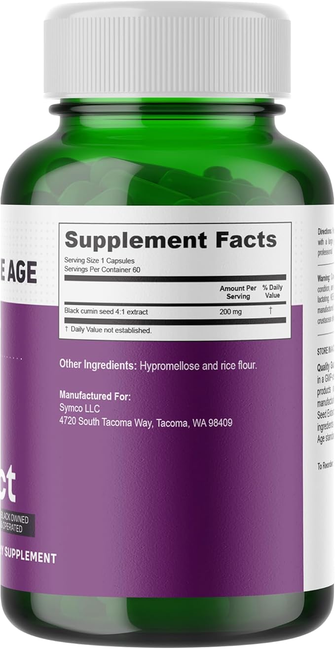 Infinite Age Dry Organic Black Seed Oil Extract Capsules 60 Count - Nigella Sativa Immune Booster for Optimal Skin Hair Memory Focus Brain Health and Immunity - Thymoquinone Supplement