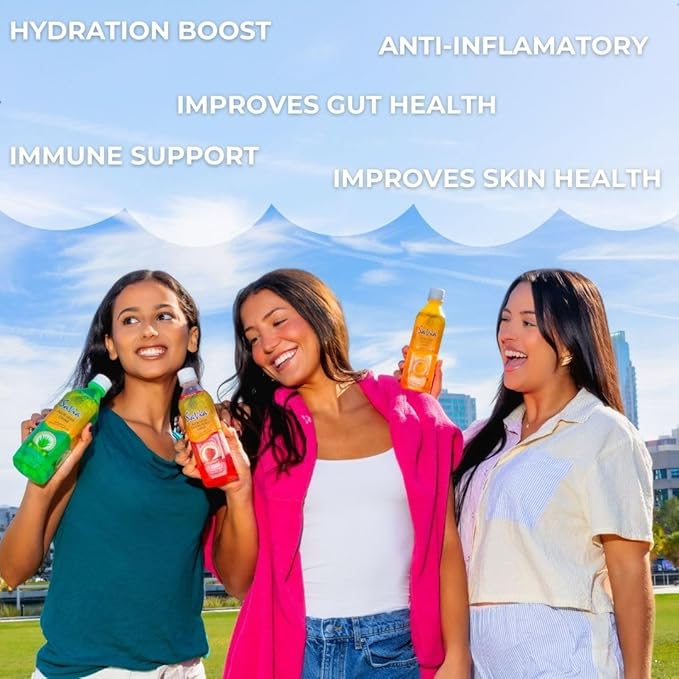 Savia - Zero Sugar Original Aloe Vera Drink Quality Aloe-Based Beverage Made with Real Aloe Pulp &amp Natural Delicious &amp Refreshing Vegetarian Gluten-Free Fat-Free (16.9oz 12-Pack)