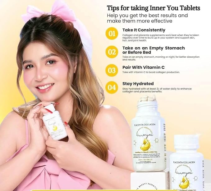 BMRS Beauty Essentials Inner You Placenta Collagen Food Supplement - 250mg 120 Tablets