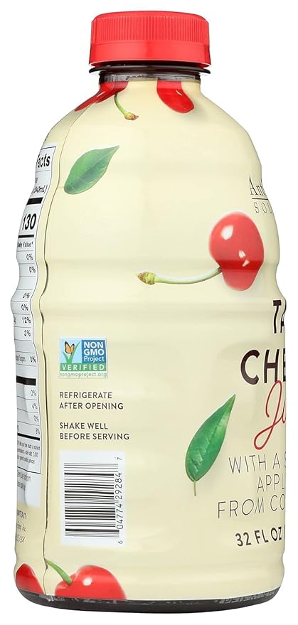 Antioxidant Solutions 100% Juice - Tart Cherry &amp Apple - No Added Sugar - High in Antioxidants - 32 fl oz Bottles (6-Pack)