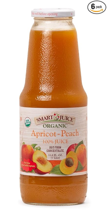 Smart Juice Organic Apricot Peach Juice - 33.8 fl oz (1L) - (Pack of 6)