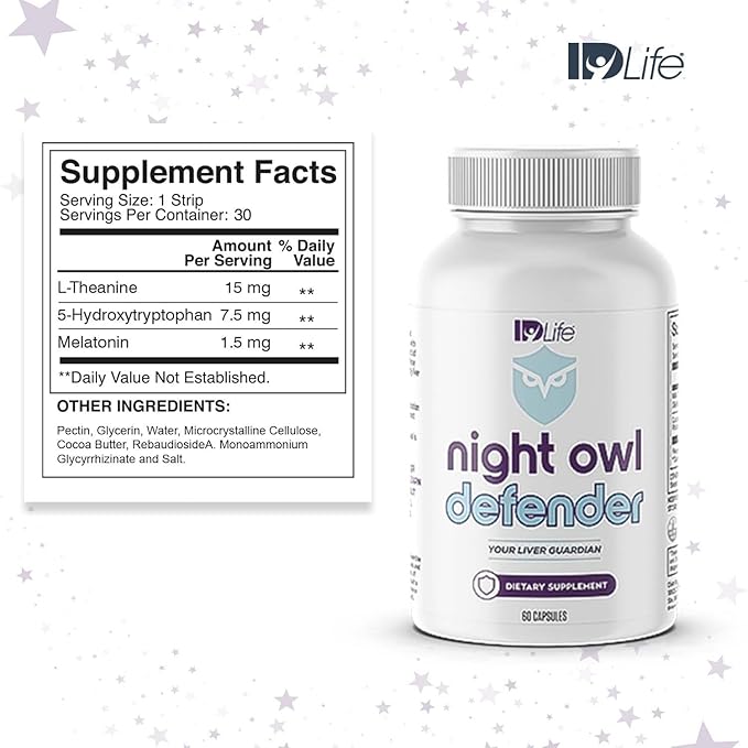 IDLife - Night Owl Defender - Milk Thistle &amp Curcuminoids for Liver Support Defense Against Daily Buildup &amp Nighttime Wellness Boost - 60 Capsules