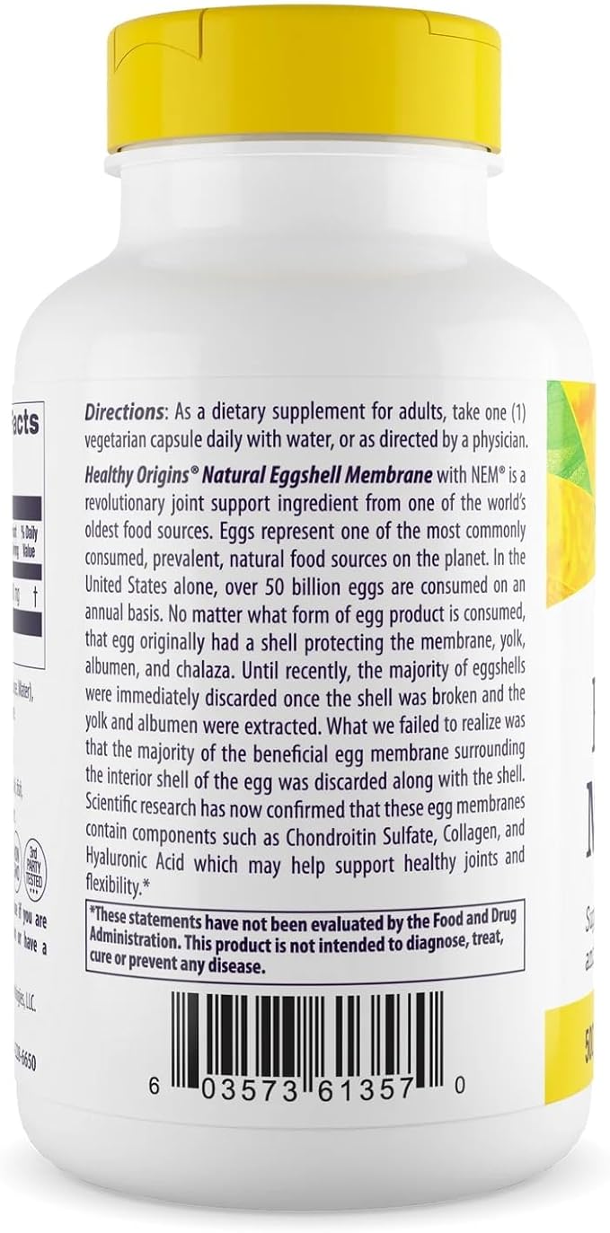 Healthy Origins Eggshell Membrane 500 mg (NEM Non-GMO Gluten Free Joint Support) 120 Veggie Caps