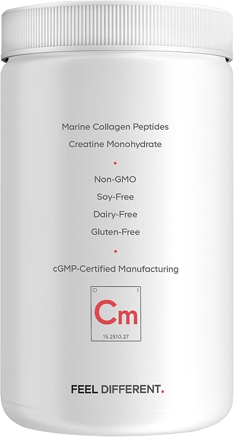 Codeage Creatine Collagen Peptides - Creatine Monohydrate Powder Supplement Wild-Caught Marine Collagen Biotin Magnesium Vitamin C Hyaluronic Acid - Mango Flavored - Non-GMO - 15 Oz