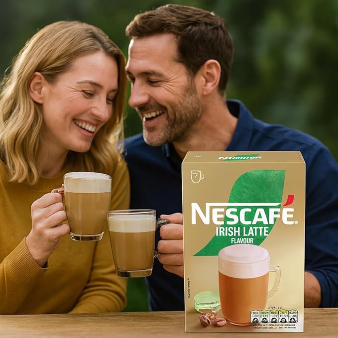 NESCAFÉ Irish Latte Instant Coffee Sachets x7 (Pack of 6 Total 42 Sachets) – Creamy Latte with Smooth Irish Flavour