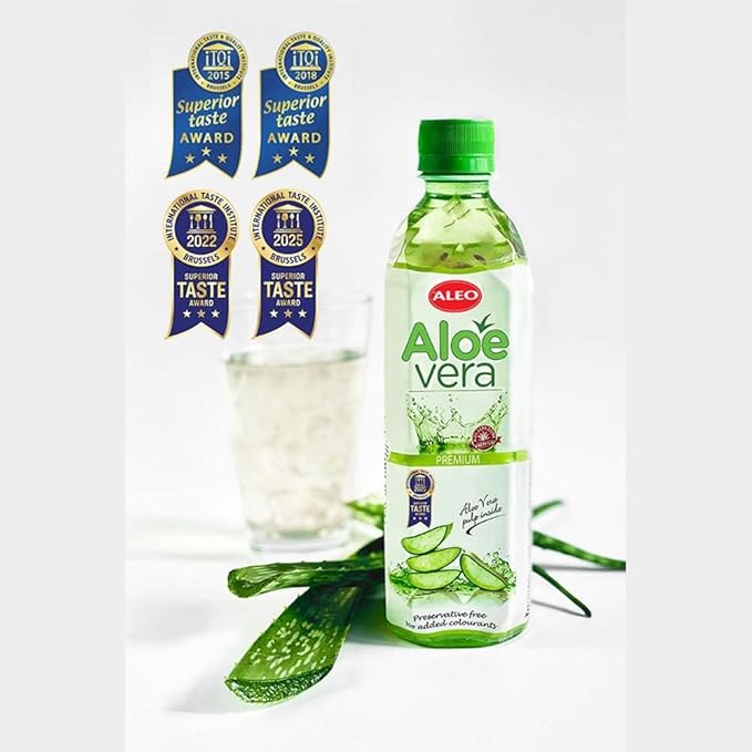 ALEO 1.5L x 12 Premium Aloe Vera Drink - Natural No Preservatives No Artificial Colors Superior Taste Award 2025