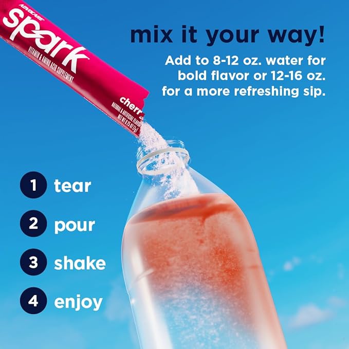AdvoCare Spark - Energy Drink Mix - Vitamin &amp Amino Acid Supplement - Supports Energy &amp Focus* - Portable Immune Support* - Sugar-Free - Cherry 14 Stick Packs (3.5 oz)