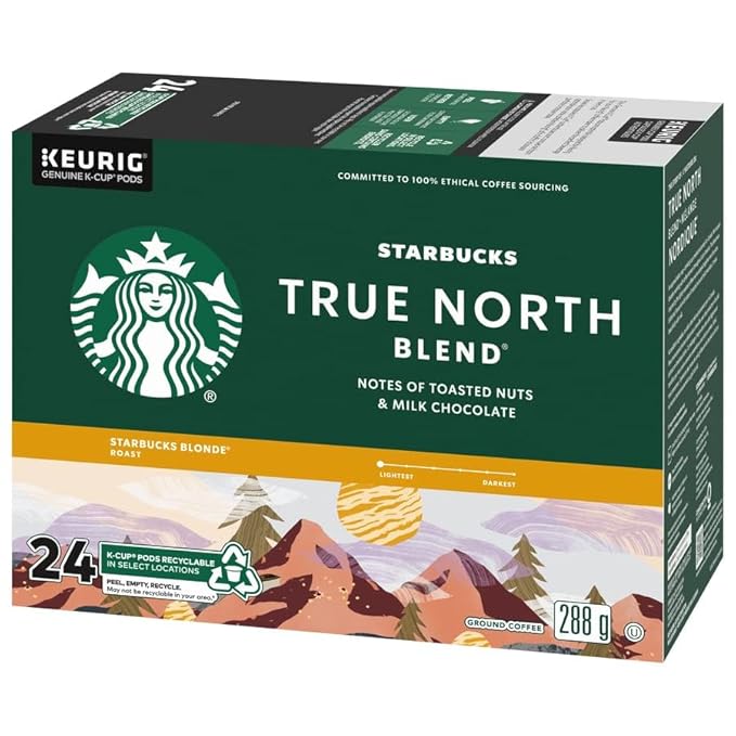 Starbucks True North Coffee K-Cup Portion Pack for Keurig Brewers (24 Pack)
