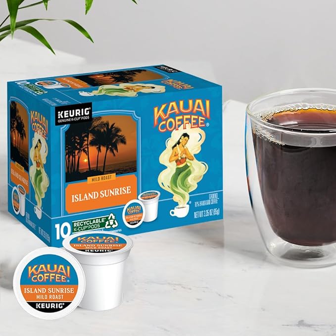 Kauai Coffee Island Sunrise Mild Roast - Compatible with Keurig K-Cup Brewers 10 CT (Pack of 3)