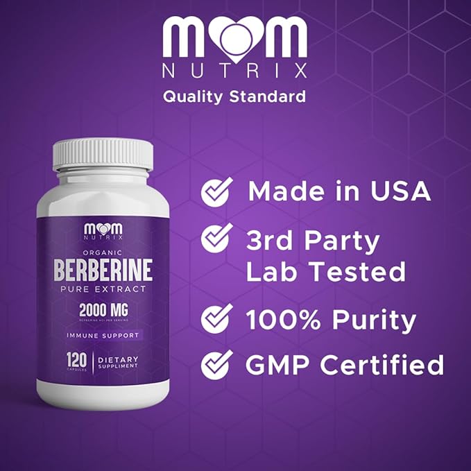THE MONK Organic Berberine Extract 2000mg - Vegan Non-GMO - Immune Support - Berberine HCL Supplement for Women &amp Men - 120 Capsules