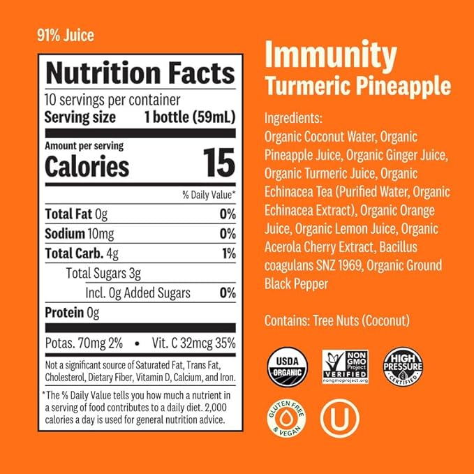 Suja Organic Immunity Shots Variety Pack | 10 Immunity Original 6 Citrus Immunity and 10 Immunity Elderberry | Plant-Based &amp Gluten-Free (2 fl oz Shots/Pack of 20 12 fl oz Juices/Pack of 6)
