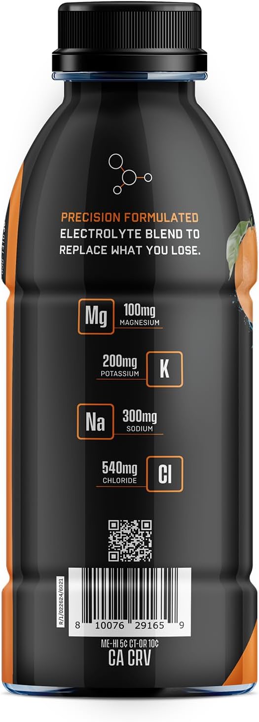 Jocko Fuel Hydrate Electrolyte Drinks - Sports Drink Hydration Amplifier Thirst Quencher - Scientifically Formulated Electrolyte Blend Island Orange Flavor 16 Oz (12 Pack)