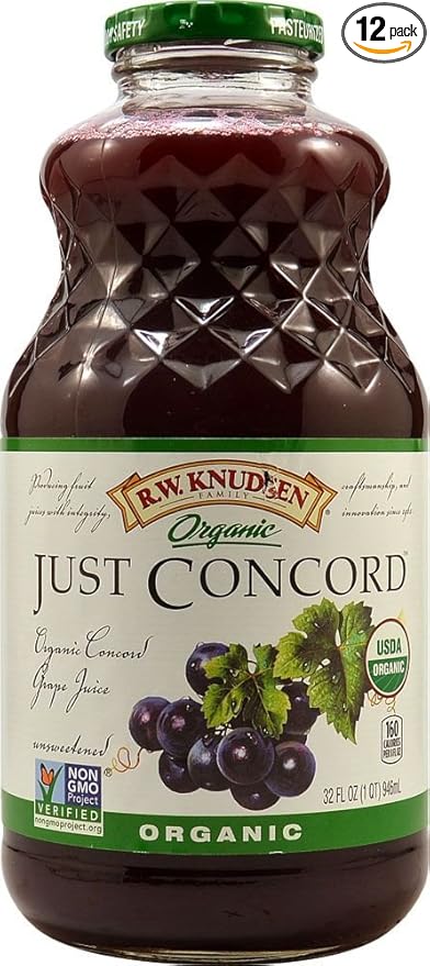 R.W. Knudsen Family Organic Concord Grape Juice -- 32 fl oz Each / Pack of 12