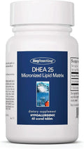 Allergy Research Group ARG DHEA 25 Micronized Lipid Matrix - Supports Hormone Balance &amp Brain Function - Delivers 25 mg DHEA - Micronized &amp Plant Sourced - Hypoallergenic - 60 Servings - 60 Ca