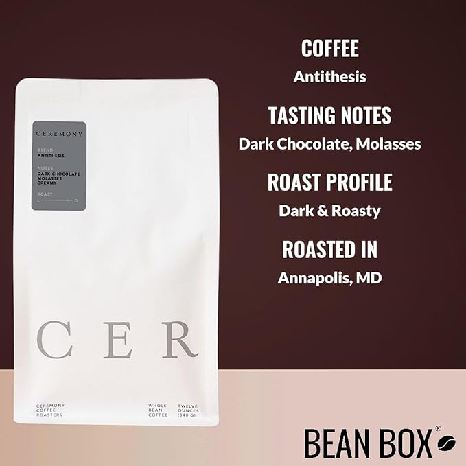 Bean Box Coffee Sampler - Roasted by Ceremony 4-Pack Freshly Ground Coffee Gourmet Coffee