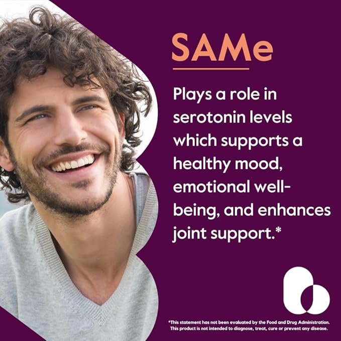 BESTVITE SAM-e 200mg Stabilized (120 Vegetarian Capsules) (60 x 2) - Easy to Swallow Capsule Form - No Enteric Coat Needed - No Stearates - No Fillers - Vegan - Non GMO - Gluten Free