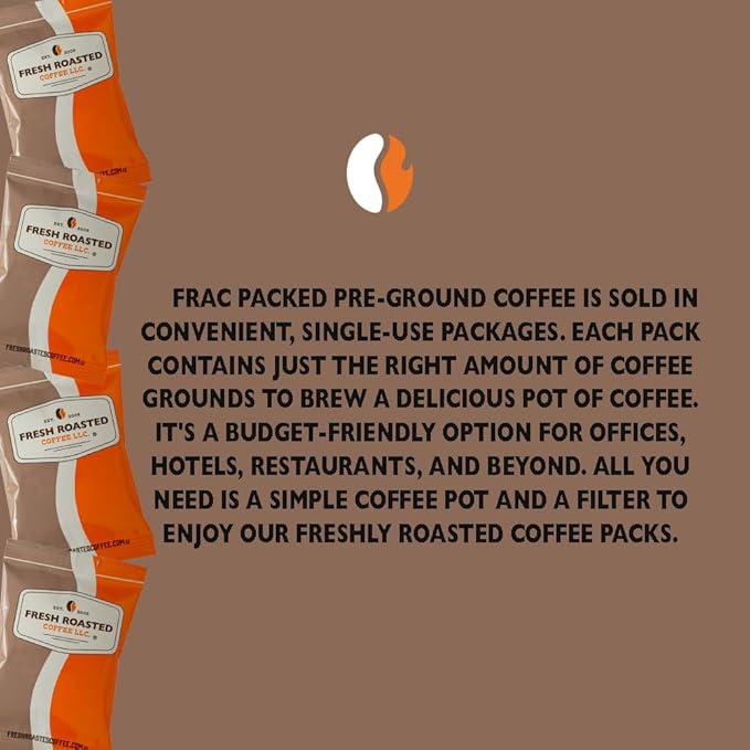 Fresh Roasted Coffee FRC Medium Roast Blend Kosher Pre-Ground Fractional Packs 2.25 Ounce 96 Count