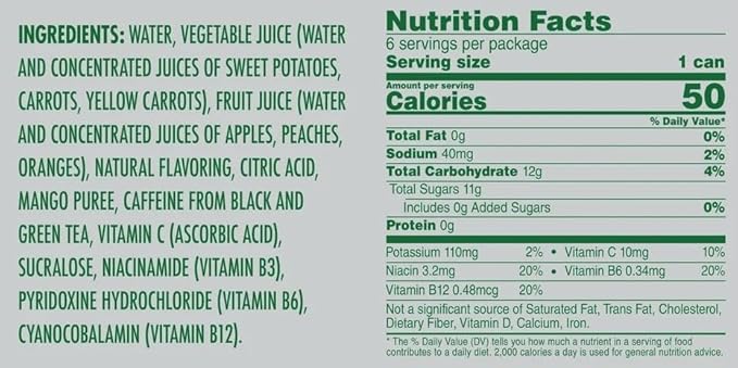 V8 +Energy Drink Variety Pack Pomegranate Blueberry Black Cherry Orange Pineapple Peach Mango 8 Fl Oz (4 Packs of 6 Cans)