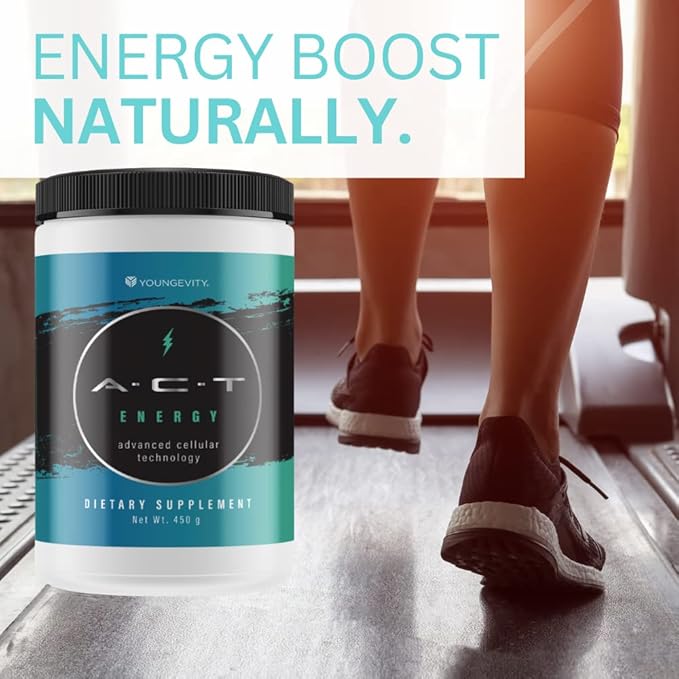 1 Canister ACT Energy Natural Healthy Energy Drink 40 Calories A.C.T. By Youngevity (Ships Worldwide) Net Wt. 450g