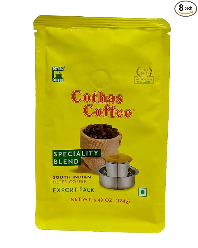 Cothas Coffee Speciality Blend Coffee Powder (Pack of 8) Each Pkt 184 Gms (Total 1472 gms) (B-A)