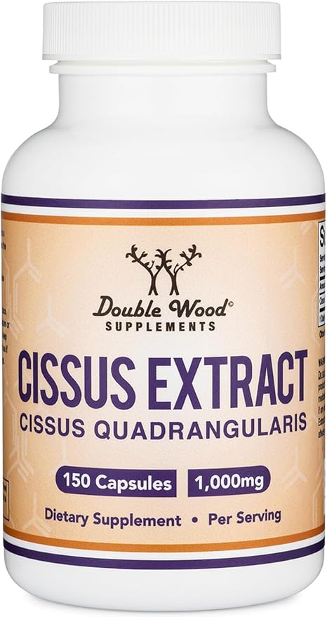 Double Wood Supplements Cissus Quadrangularis Super Extract 150 Capsules (Non-GMO Gluten Free) Dietary Supplement for Joint and Tendon Health 1000mg Serving Size
