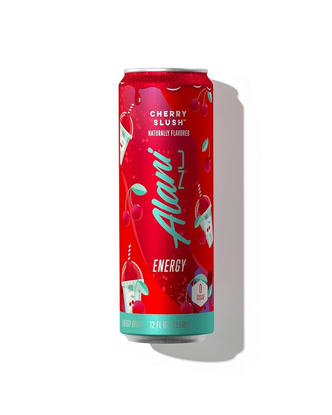 Alani Cotton Candy Cherry Bomb &amp Cherry Slush energy drink variety 6 cans pack- Sugar Free Low Calorie Energy Drinks - Pre Workout Performance Zero Sugar 12 Fl Oz Cans