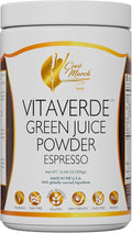 Coco March VitaVerde Green Juice Powder 50 Superfoods Enzymes &amp Probiotics- Espresso Flavor Organic Plants - Vegan Paleo Friendly Dairy Free Keto Friendly GMO Free 10.58 oz 300 g