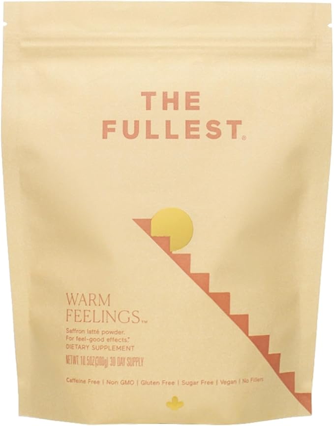 THE FULLEST - Saffron Latte 30 Day Supply - Saffron Cardamom and Coconut Milk Based Wellness Powder for Mood and Sleep Support Sugar-Free Vegan and Gluten-Free 30 Servings