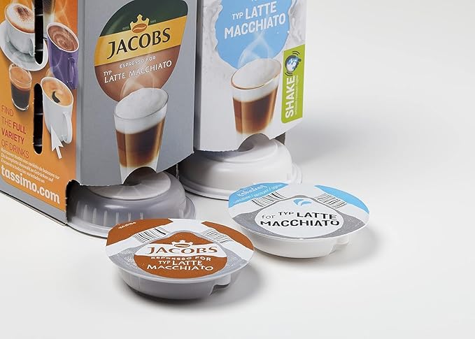 Tassimo Jacobs Latte Macchiato Rainforest Alliance Certified Pack of 5 5 x 16 T-Discs (8 Servings)