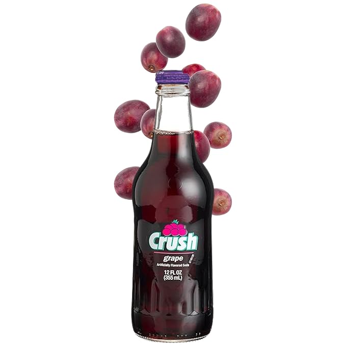 Crush Soda Variety Pack | Crush’s Most Popular Soda Flavors | Real Cane Sugar | Caffeine Free | 12 oz Glass Bottles with Crazy Soda Pop Bottle Opener (12 Pack)