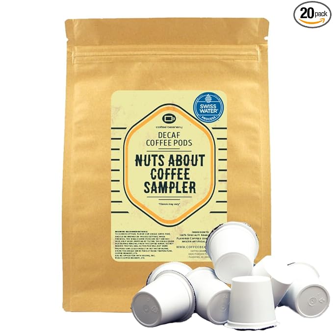 Coffee Beanery Nuts About Coffee Swiss Water Process Decaf Coffee Pod Variety Pack (20ct)