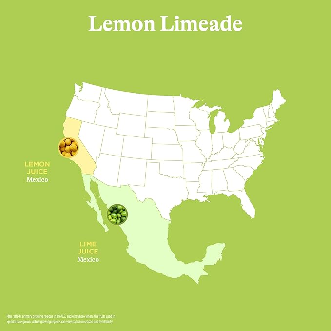 Spindrift Lemon Limeade Can 12 Ounce (Pack of 24)