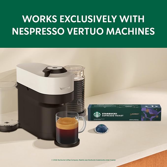 Starbucks by Nespresso Vertuo Dark Roast Espresso 50-count Espresso Pods Brews 1.35 oz.