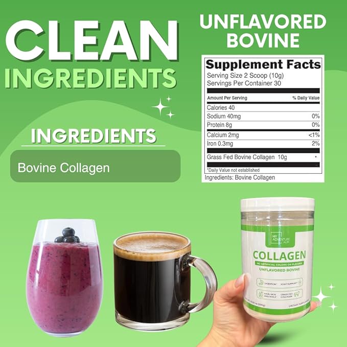 My Adventure to Fit Hydrolyzed Collagen for Women - Grass Fed Collagen Powder for Muscle Growth &amp Collagen Protein Powder - Keto Collagen Powder for Joints &amp Gut Health - Unflavored Bovine 300