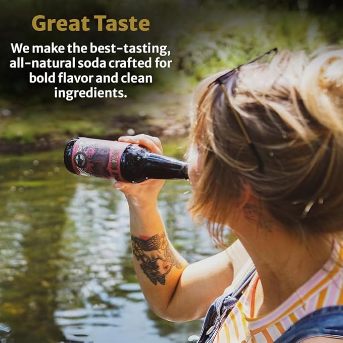 Rocky Mountain Soda 24‑Pack 12 Fl Oz Bottles Small‑Batch Craft Soda Pop Gluten‑Free Vegan Organic Cane Sugar No Preservatives No Added Sodium Huckleberry Soda Pop